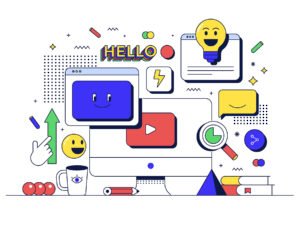 Set of 10 Modern Flat Line Design Concepts
