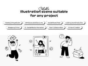 Social Media & Marketplace Illustration