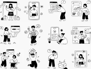 Social Media & Marketplace Illustration