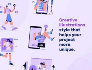Socially - Social Media Marketing Illustration Set