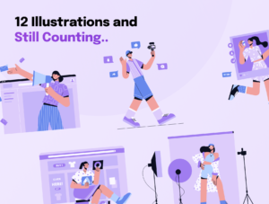 Socially - Social Media Marketing Illustration Set