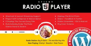 Sticky Radio Player WordPress Plugin – Full Width Shoutcast & Icecast HTML5 Live Streaming Player