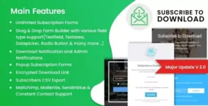 Subscribe to Download WordPress Plugin – Email Capture & Gated Download Lead Generation System