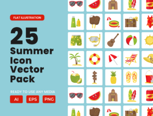 Summer 2D Icon Illustration Set Vol 1