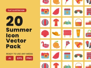 Summer 2D Icon Illustration Set Vol 3