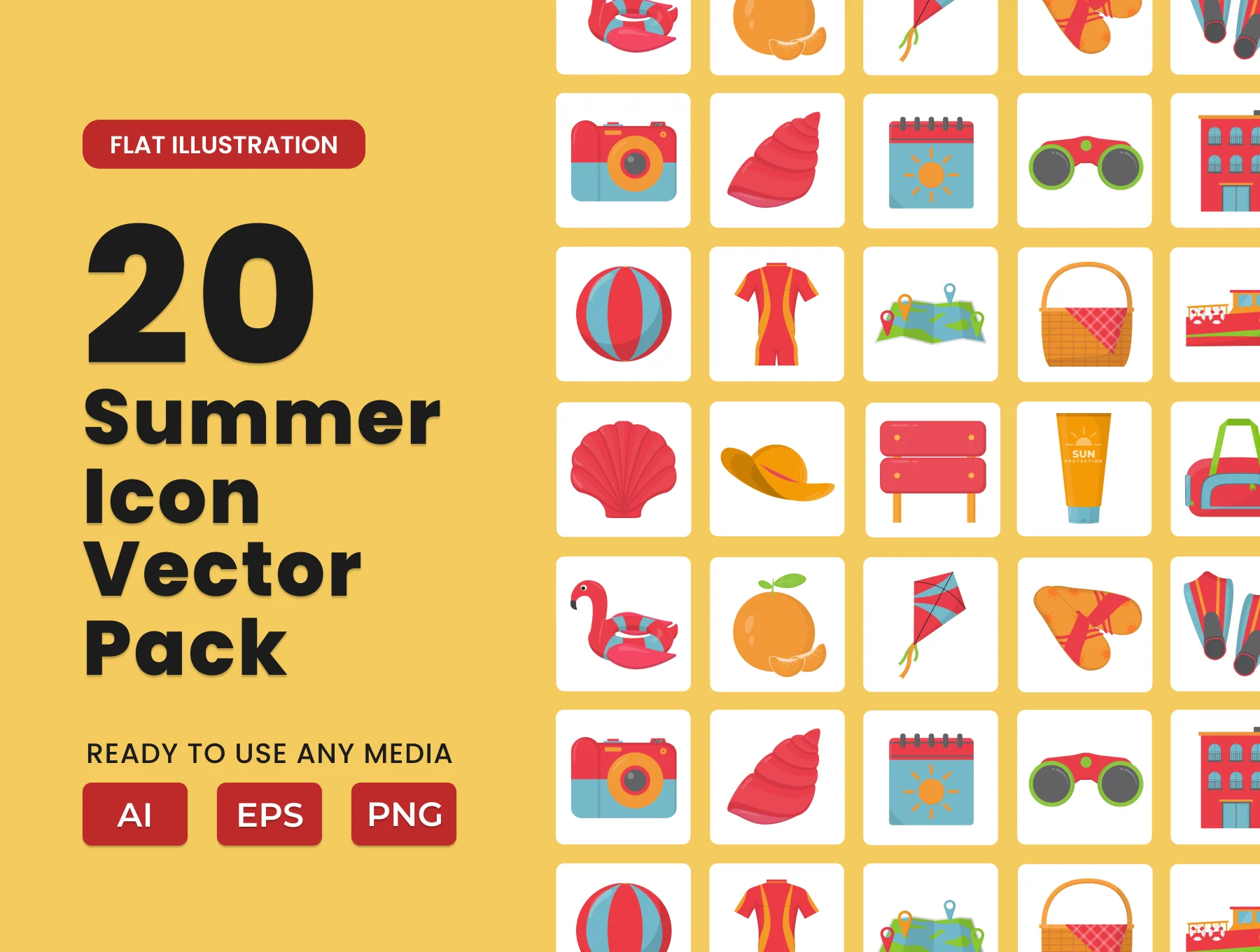 Summer 2D Icon Illustration Set Vol 3