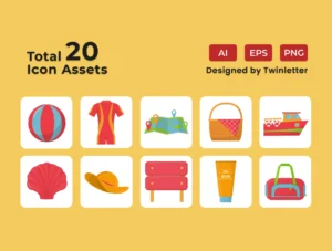 Summer 2D Icon Illustration Set Vol 3