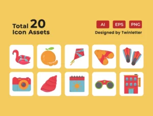 Summer 2D Icon Illustration Set Vol 3