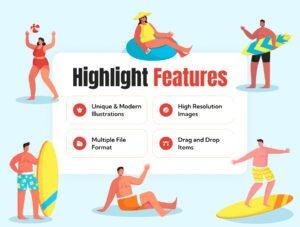 Summer People Illustration Set