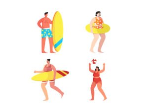 Summer People Illustration Set