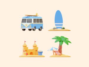Summer Vacation 3D Icon Pack