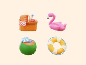 Summer Vacation 3D Icon Pack