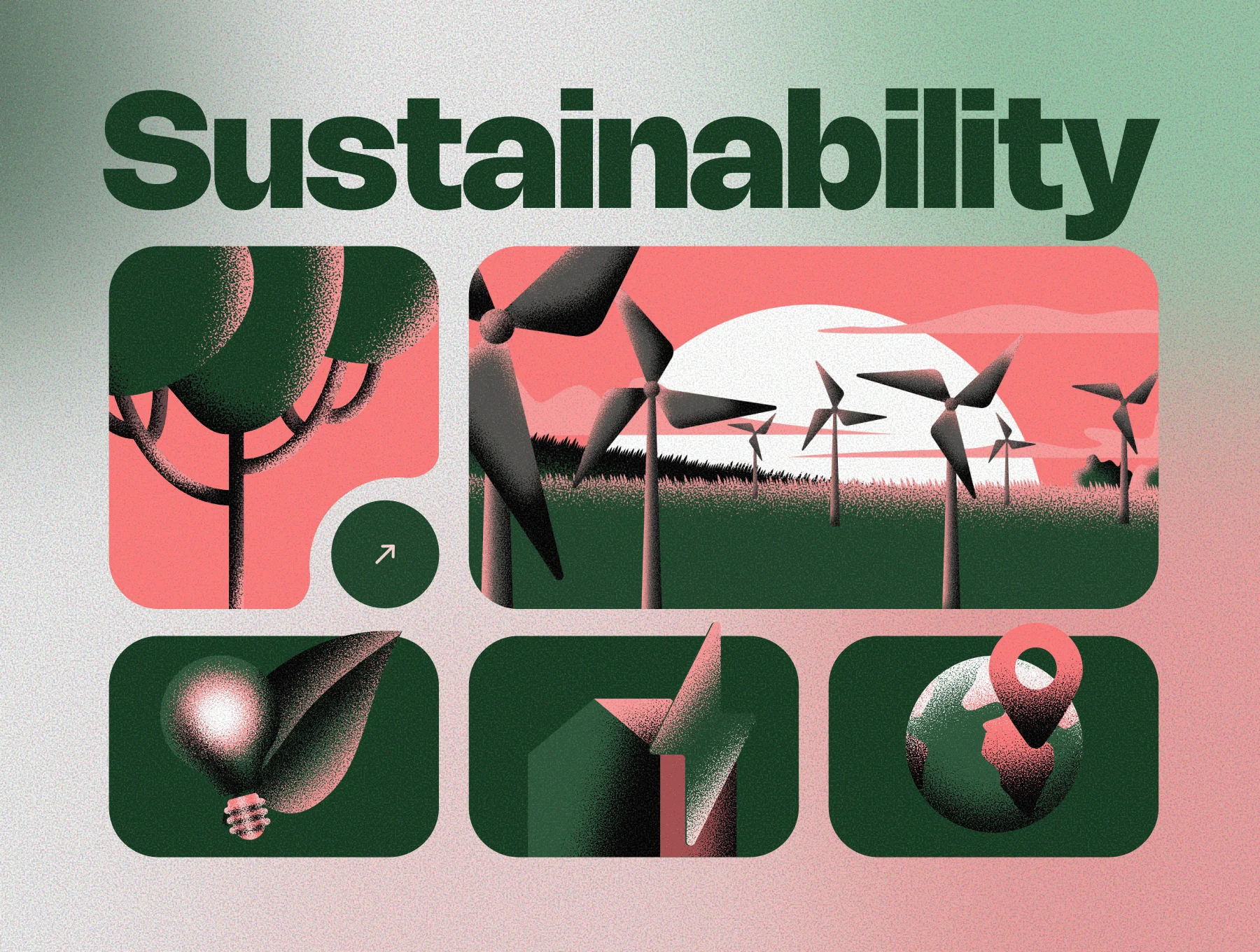 Sustainability Illustration Pack - Figma Minimal Grain Style