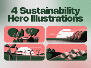 Sustainability Illustration Pack - Figma Minimal Grain Style