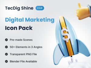 TecDig Shine - Digital Marketing 3D illustration