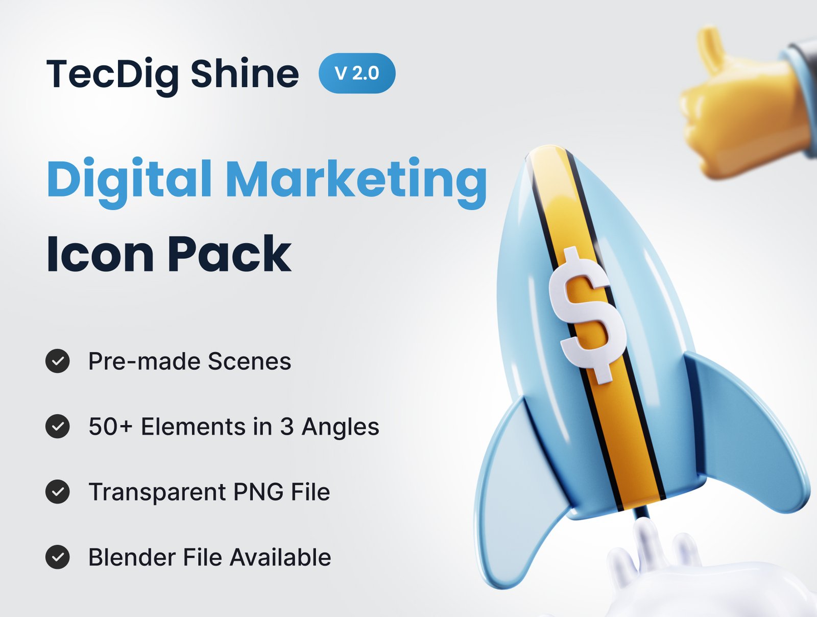 TeccDig Shine - Digital Marketing 3D illustration TecDig Shine - Digital Marketing 3D illustration
