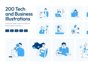 Tech and Business Illustration Set