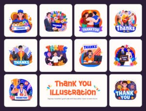 Thank You Illustration Set