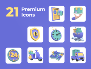 Tracking & Delivery 3D Icon Set