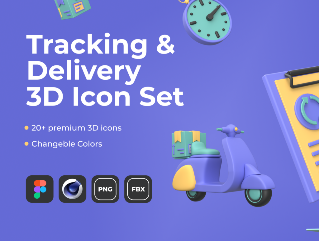 Tracking & Delivery 3D Icon Set