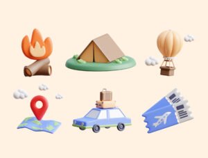 Travel & Vacation 3D Icon Pack