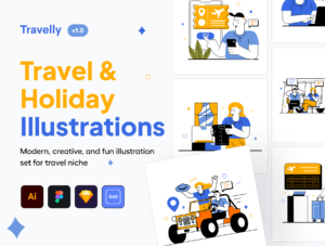 Travelly - Travel and Holiday Illustration Set