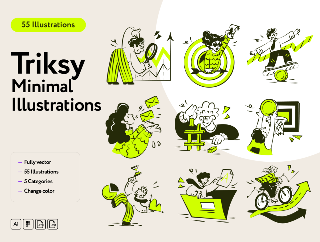Triksy MinimaI Illustrations