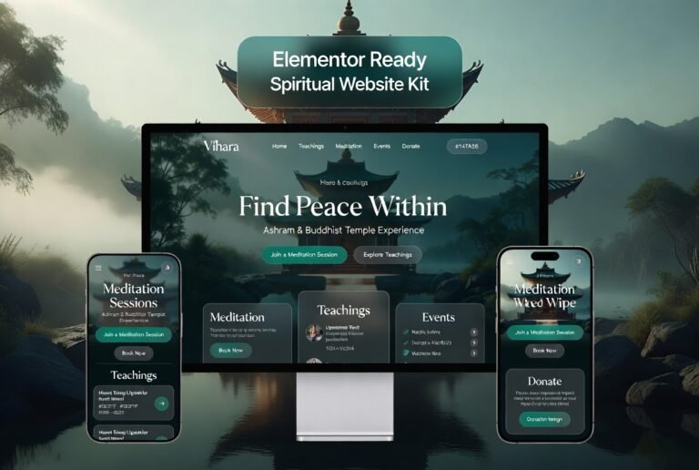 Vihara – Ashram & Buddhist Temple Elementor Template Kit for WordPress