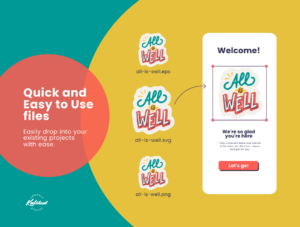 Uplifting Lettering Stickers Spread Positivity
