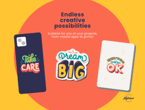 Uplifting Lettering Stickers Spread Positivity