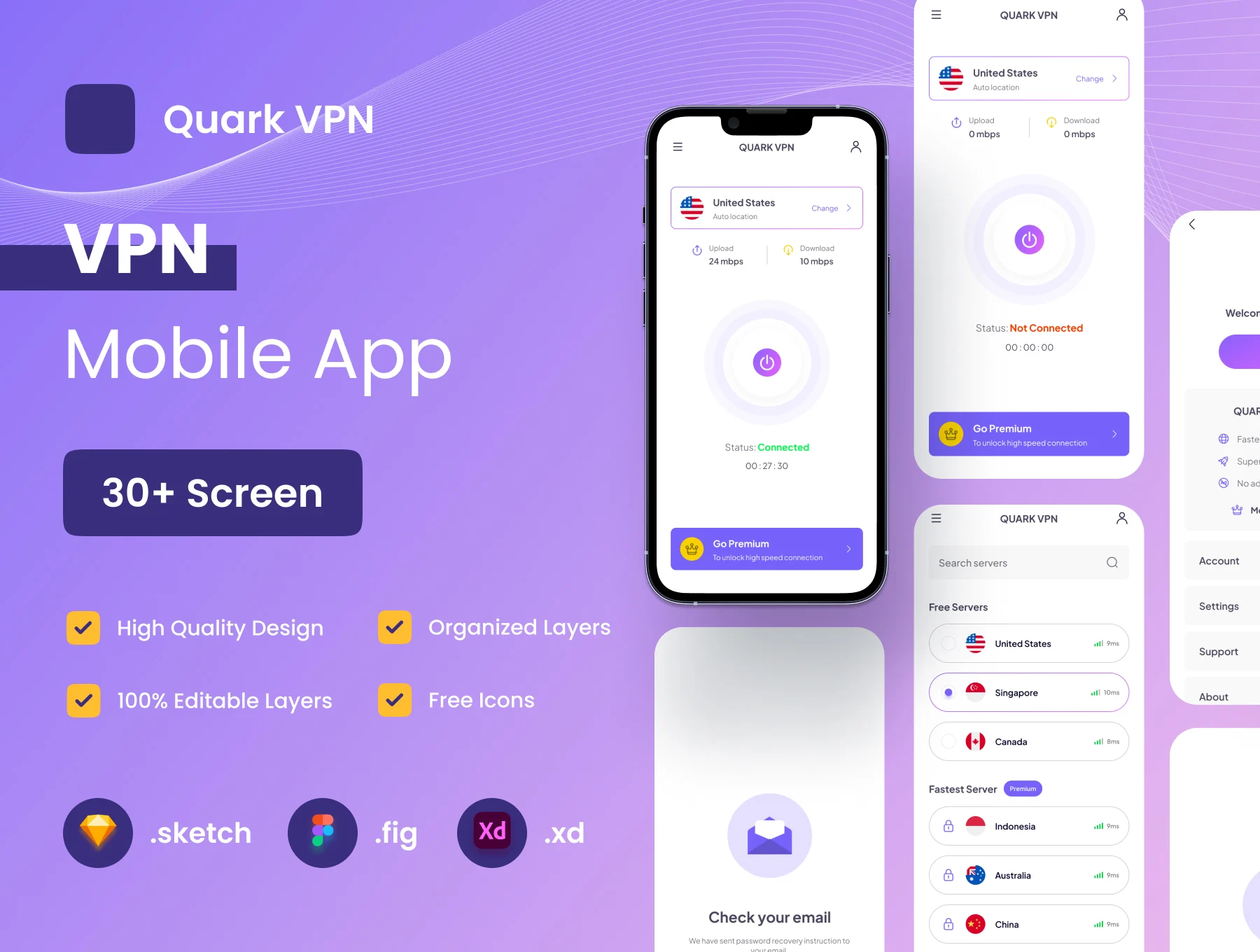 VPN Mobile App UI KIT