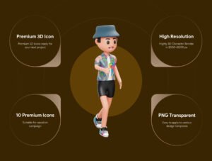 Vacation 3D Character Illustration