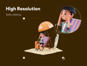 Vacation 3D Character Illustration