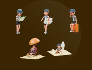 Vacation 3D Character Illustration