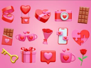 Valentine 3D Icon Illustrations