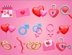 Valentine 3D Icon Illustrations