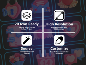 Valentine 3D Icon Pack