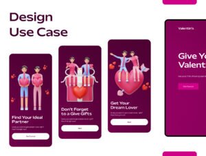 Valentine’s Couple 3D Character Illustration