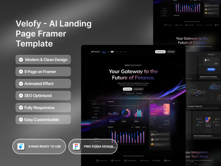 Velofy - Landing Page AI Startup & Business