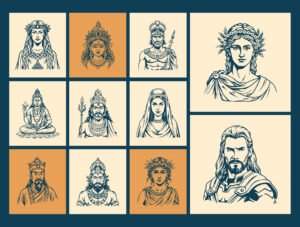 Vintage God Vector Illustration