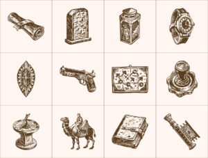 Vintage History Art Illustration Set