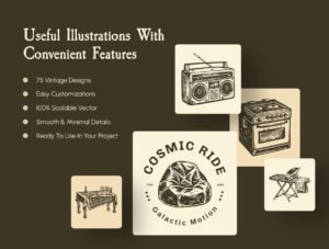 Vintage Home Illustration Set