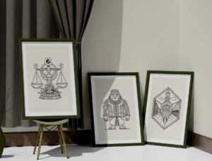 Vintage Hotel Illustration Set