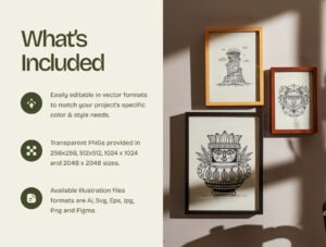 Vintage Hotel Illustration Set