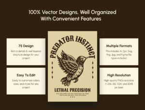 Vintage Hunting Art Illustration Set