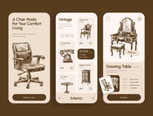 Vintage Interior illustration Set