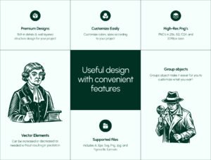 Vintage Law Icons Set