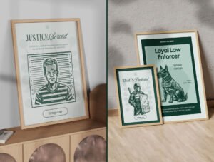 Vintage Law Icons Set