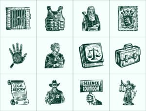 Vintage Law Icons Set