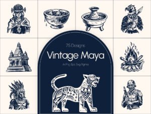 Vintage Maya Icon Set